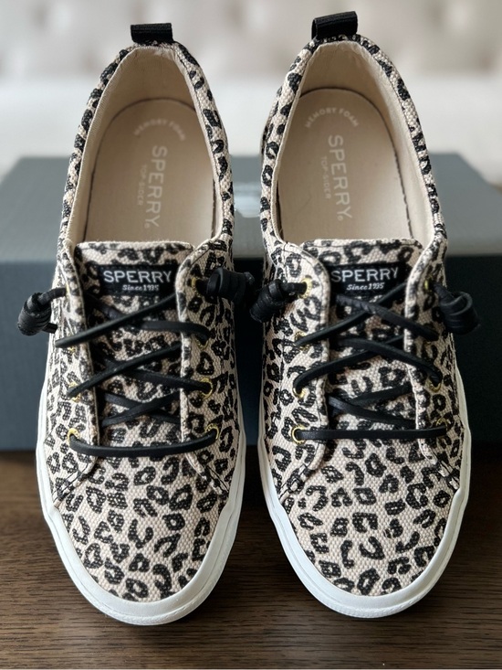 Sperry Shoes - Sperry Pier Wave LTT Sneakers Cream Black Cheetah Animal Print